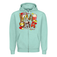 Seafoam mama softball baseball with popcorn Zipper Hoodie - texasbilliewilder