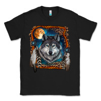 Black wolf and feathers Classic Tee - RanaPortraitStore
