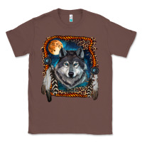 Chestnut wolf and feathers Classic Tee - RanaPortraitStore