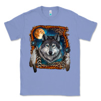 Colony Blue wolf and feathers Classic Tee - RanaPortraitStore