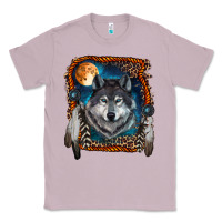Lilac wolf and feathers Classic Tee - RanaPortraitStore