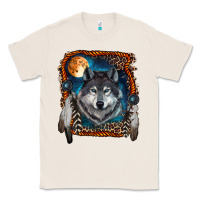 Natural wolf and feathers Classic Tee - RanaPortraitStore