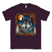 Plum wolf and feathers Classic Tee - RanaPortraitStore
