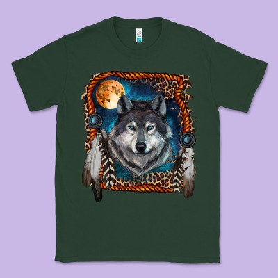 Wolf And Feathers Classic Tee Designed By Ranaportraitstore