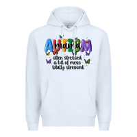 White autism mama Premium Hoodie - MaliasSmallBusiness