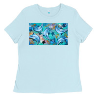Baby Blue dolphin  mug Ladies Tee - BarkalooDesign