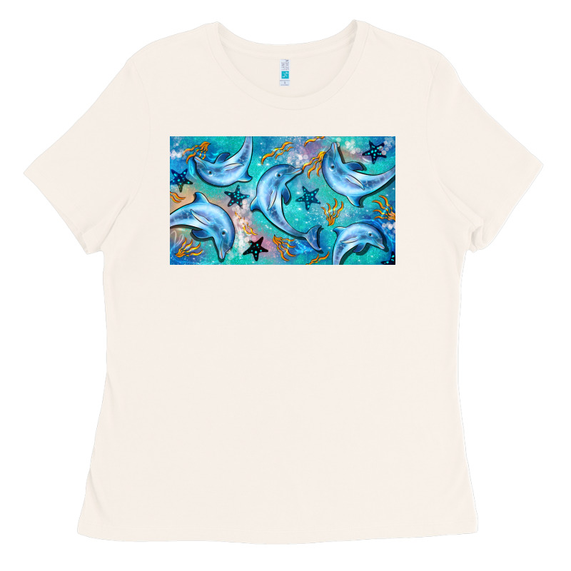 Dolphin  Mug Ladies Tee by BarkalooDesign | Teevron