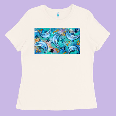 Dolphin  Mug Ladies Tee Designed By Barkaloodesign