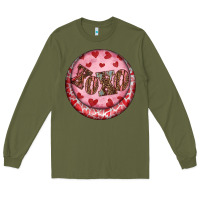 Army Green Western valentine's day xoxo round earrings Long Sleeve Tee - RanaPortraitStore