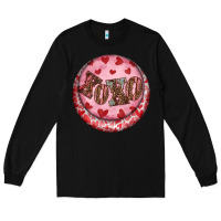 Black Western valentine's day xoxo round earrings Long Sleeve Tee - RanaPortraitStore