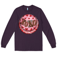 Plum Western valentine's day xoxo round earrings Long Sleeve Tee - RanaPortraitStore