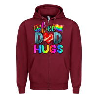 Burgundy free dad hugs Zipper Hoodie - Zillion Design Studio