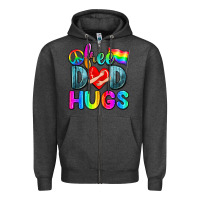 Charcoal Heather free dad hugs Zipper Hoodie - Zillion Design Studio