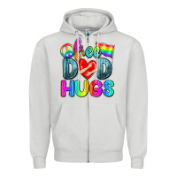 Dove Grey free dad hugs Zipper Hoodie - Zillion Design Studio