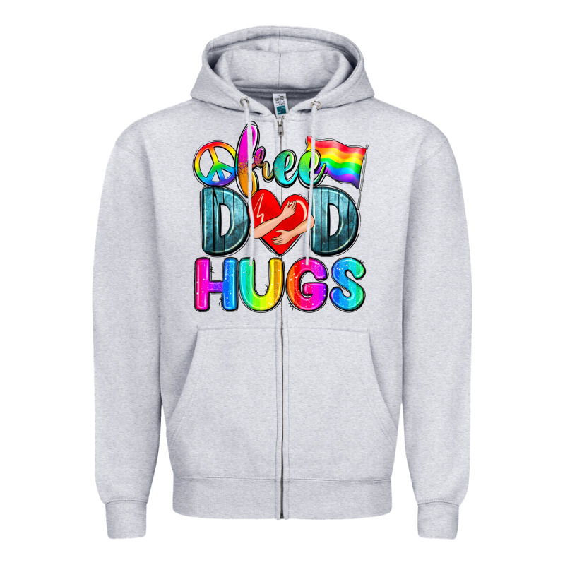 Free Dad Hugs Zipper Hoodie by Zillion Design Studio | Teevron