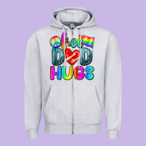 Free Dad Hugs Zipper Hoodie Designed By Zillion Design Studio