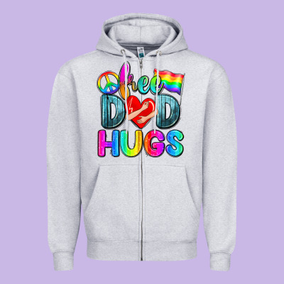 Free Dad Hugs Zipper Hoodie Designed By Zillion Design Studio