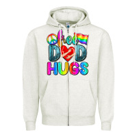 Oatmeal Heather free dad hugs Zipper Hoodie - Zillion Design Studio