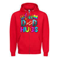 Red free dad hugs Zipper Hoodie - Zillion Design Studio