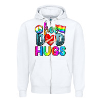White free dad hugs Zipper Hoodie - Zillion Design Studio