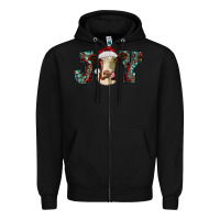 Black christmas joy with heifer cow Zipper Hoodie - RanaPortraitStore