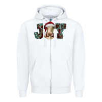 White christmas joy with heifer cow Zipper Hoodie - RanaPortraitStore