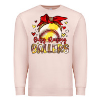 Pale Pink busy raising ballers Premium Sweatshirt - Artiststas