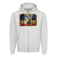Dove Grey merry christmas holy family Zipper Hoodie - RanaPortraitStore