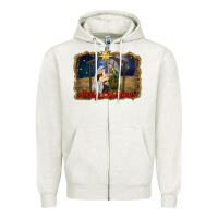 Oatmeal Heather merry christmas holy family Zipper Hoodie - RanaPortraitStore