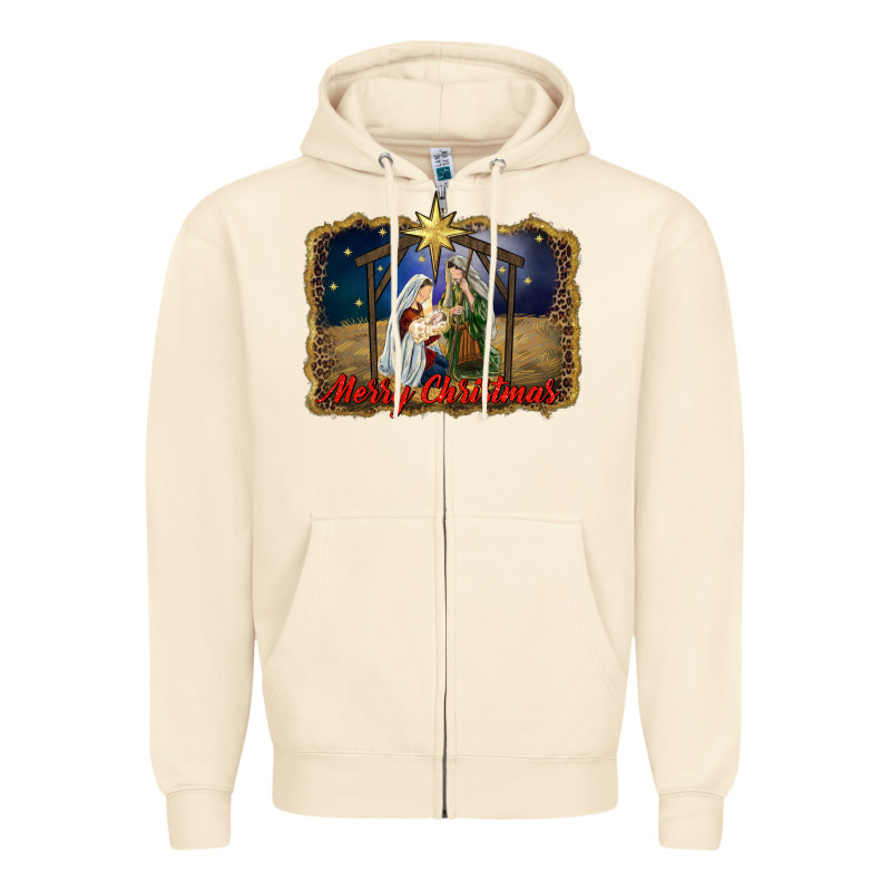 Merry Christmas Holy Family Zipper Hoodie by RanaPortraitStore | Teevron