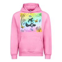 Fuchsia Pink just breathe Urban Hoodie - MaliasSmallBusiness