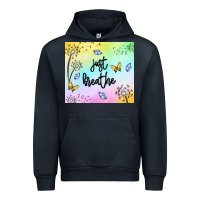 Navy just breathe Urban Hoodie - MaliasSmallBusiness