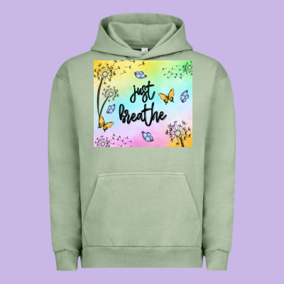 Just Breathe Urban Hoodie Designed By Maliassmallbusiness