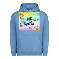 Pigment Pebble Blue just breathe Urban Hoodie - MaliasSmallBusiness