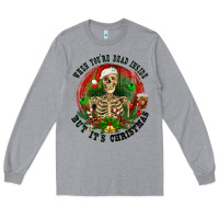 Heather Grey When you're dead inside but it's christmas Long Sleeve Tee - RanaPortraitStore