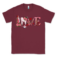 Burgundy valentines day dental love Classic Tee - RanaPortraitStore