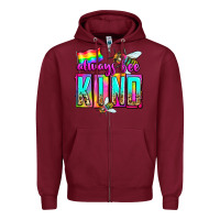 Burgundy always bee kind Zipper Hoodie - Zillion Design Studio