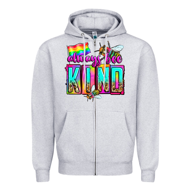 Always Bee Kind Zipper Hoodie by Zillion Design Studio | Teevron