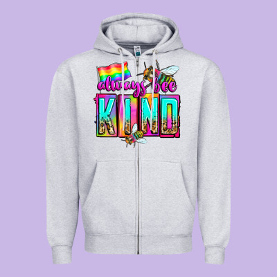Always Bee Kind Zipper Hoodie Designed By Zillion Design Studio