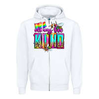 White always bee kind Zipper Hoodie - Zillion Design Studio