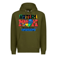 Army Green autism mom like a normal mom Premium Hoodie - MaliasSmallBusiness