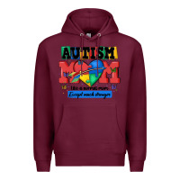 Burgundy autism mom like a normal mom Premium Hoodie - MaliasSmallBusiness