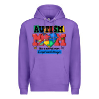 Purple autism mom like a normal mom Premium Hoodie - MaliasSmallBusiness