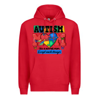Red autism mom like a normal mom Premium Hoodie - MaliasSmallBusiness