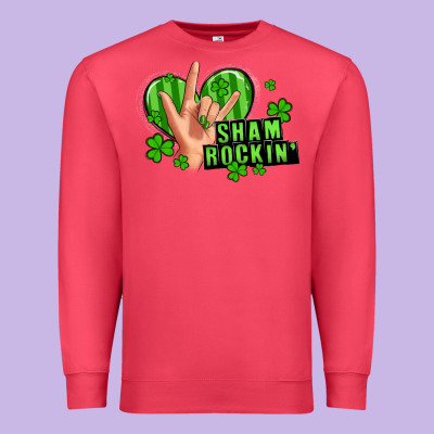 Shamrockin' Rock N Roll Female Hand Premium Sweatshirt Designed By Artiststas