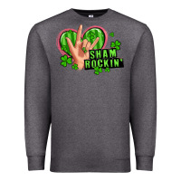 Charcoal Heather shamrockin' rock n roll female hand Premium Sweatshirt - Artiststas