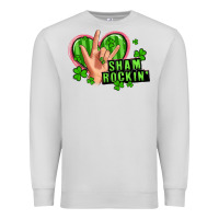 Dove Grey shamrockin' rock n roll female hand Premium Sweatshirt - Artiststas