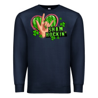 Navy shamrockin' rock n roll female hand Premium Sweatshirt - Artiststas