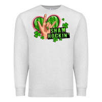 Oatmeal Heather shamrockin' rock n roll female hand Premium Sweatshirt - Artiststas