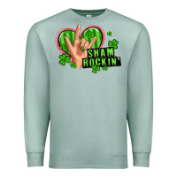 Seafoam shamrockin' rock n roll female hand Premium Sweatshirt - Artiststas